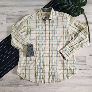 Robert Graham Button Front Shirt Embroidered Printed Size XL